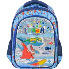 Muggle Okul Sırt Çantası Cute Shark Mavi Mu-0044