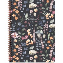 Keskin Color Not Defteri Karton Kapak Spiralli Çiçek 16,5X22,5Cm 80 Yaprak Çizgili 385341-99 (Karışık Renk 1 Adet)