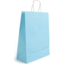 Umur Karton Çanta (Hediye Çantası) 12X32X40 Cm Açık Mavi 90 Gram Beyaz Kraft 30013366 (50 Li Paket)