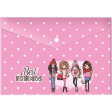 Keskin Color A4 Çıtçıtlı Dosya Best Friends Plastik 120770-99 (10 Lu Paket)