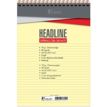 Keskin Color Bloknot (Not Defteri) A4 80 Yaprak Çizgili Karton Kapak Spiralli Headline 145421-99 (6 Lı Paket)