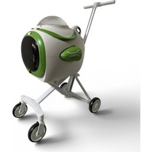 Ewox Astronot Model Fanlı Evcil Hayvan Taşıma Arabası P50-B - Beyaz Yeşil