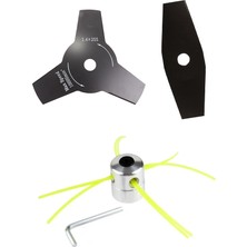 Johnser Motorlu Tırpan  Örümcek Başlık - Universal +  Tırpan Bıçağı 2d Düz 305X25.4X1.6 mm + 3D Tırpan Bıçağı 255X25.4X1.4 mm – Yoğun Ot & Çalı Temizliği Için Dayanıklı Set