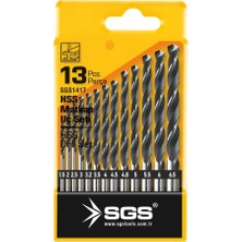 Sgs Hss Matkap Ucu Seti - Metal-Inox-Ahşap-Plastik - 1.5-6.5 mm Arası 13 Parça