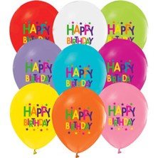 Bafix Balon 4+0 Superstar Birthday Baskılı Pastel (100 Lü Paket)