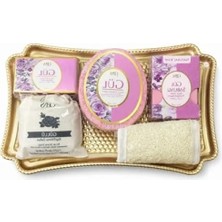 Esranın Dünyası 5'li Hediye Banyo Seti - Güllü ve Süngerli Sabun