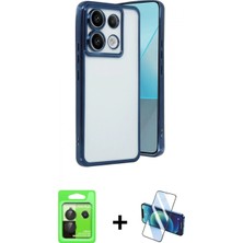 İlk El Grup Ieg™ Redmi Note 13 Pro 5g Kılıf Vadi Minimal - Siyah 3D Antistatik Cam Ekran Koruyucu + Siyah Raze Metal Kamera Lens