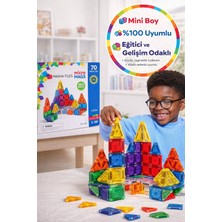 Toyfest Magna-Tiles Micromags 70 Parça Manyetik Karo Seti Mini Boy Eğitici Stem Oyuncak 3+ Yaş