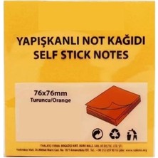 Rubenis Yapışkanlı Not Kağıdı 76X76 Mm Şeffaf Turuncu 50 Yaprak Rps-153 (24 Koçan)