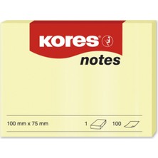  kores yapışkanlı not kağıdı sarı 100x75mm 100 sayfa (12 li paket)
