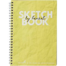  fanart academy sketch book eskiz çizim defteri 120 gr spiralli 50 yaprak a5 sarı