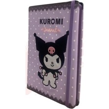 Bruno Visconti Vj Kuromi Vegan Deri Günlük Defter A5 100 Gr 192 Sayfa Lastikli, Kener Boyalı Nakışlı 525-2092