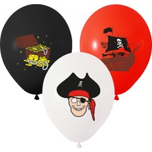 Bafix Balon 3+0 Korsan Baskılı 12" Pastel (100 Lü Paket)