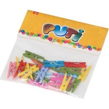 Puti Ahşap Küçük Mandal Renkli 4667 (24 Lü Paket)