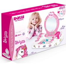 Dolu Oyuncak Unicorn Masaüstü Aynalı Güzellik Seti 2563