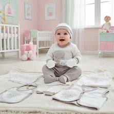 0-3 Ay Bebeklere Gaye Organik Pamuk Ayıcık Panda Nakışlı 10 Lu Set