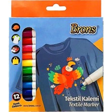 Brons Tekstil Kalemi Marker 12 Renk Set Br-1001