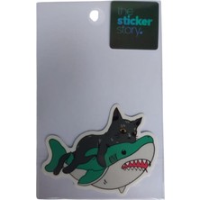 Ekstrafix Yapışkanlı Sudan Etkilenmeyen Sticker The Sticker Story Kedi - Köpekbalığı Tss0030 (1 Adet)