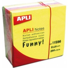  aplı yapışkanlı not kağıdı 5 renk küp 250 yaprak 50x50 11596