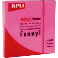  aplı yapışkanlı not kağıdı pembe funny 100 yaprak 75x75 11898 (12 li paket)