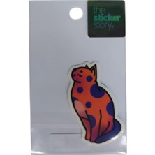  ekstrafix yapışkanlı sudan etkilenmeyen sticker the sticker story kırmızı kedi tss0035 (1 adet)