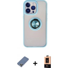 İlk El Grup Ieg™ iPhone 13 Pro Max Kılıf Yörünge Çizgi - Şeffaf Maxco Cam Ekran Koruyucu + Açık Yeşil Metal Kamera Lens Koruma Cam