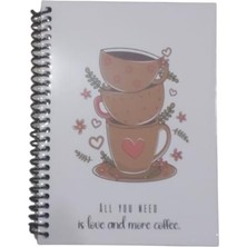 Dilman Kahve Serisi Not Defteri Kitap Kağıdı 16X22Cm 80 Yaprak Kareli 6430