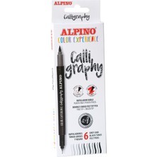 Alpino Caligraphy Set 6 Lı Çift Uçlu Kaligrafi Kalemi Seti Siyah Gri Ar-001040