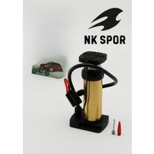 Nk Spor Yüksek Basınçlı Ayak Pompası - Taşınabilir Araba, Motosiklet, Bisiklet ve Top Şişirme Pompası - Altın Seri