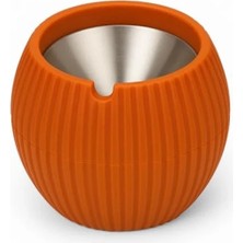 Esranın Dünyası Rüzgar Geçirmez Metal Iç Hazneli Şık Küllük, Bahçe ve Masa Üstü Kullanımı Için Turuncu