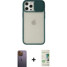 İlk El Grup Ieg™ iPhone 12 Pro Max Vadi Çizgi - Siyah 20D Premium Cam Ekran Koruyucu + Sarı Neon Fosforlu Kamera Lens