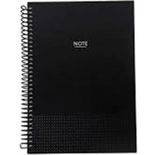 Dilman Black Book Not Defteri Spiralli Yan 16X22 Cm 80 Yaprak Kareli 6612