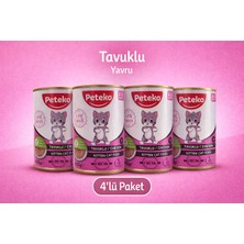 Peteko Tavuklu Yavru Kedi Konservesi 400G x 4 Adet (Chunk Parça Etli) – Kitten Cat Food