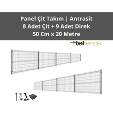 Telfence Panel Çit Takımı ( 8 Çit + 9 Direk ) Avantaj Paketi Bahçe Çiti - 20 Metre