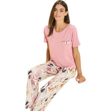 Over Sleep by Poleren Over Sleep 3348 Kadın Viskon Yazlık Takım (S-M-L-Xl)