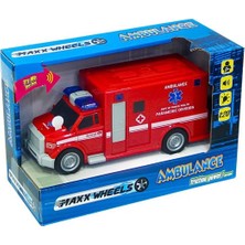 Ceren Ctoy Oyuncak Işıklı ve Sesli Sürtmeli Ambulans 1:20 WY670A