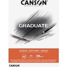 Canson A5 Eskiz Bloğu (Eskiz Çizim Defteri) Graduate Croquis 40 Yaprak 96 Gram 400110361
