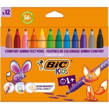  bic keçeli kalem comfort jumbo 12 renk 517250