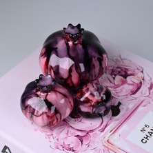 Kethuda Concept Üçlü Küçük Nar Seramik Dekoratif Obje Mor Pembe Siyah