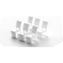 Jordania Ölçekli Mimari Maket Sandalye Beyaz 1/100 (6 Lı Paket) Je07-E3100