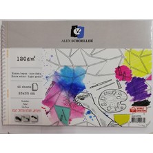 Alex Schoeller Spiralli Resim Defteri 25X35 Cm 120 Gram 40 Yaprak Ekstra Beyaz ve İnce Doku Alx-0770