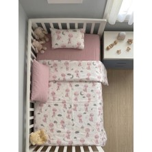 Fronte Home Sevimli Pembe Balon Hayvan Desenli Tavşan Fil Bebek Çocuk Nevresimtakımı Çarşafı Düz