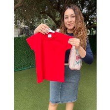 bebexy Bisiklet Yaka Kırmızı Tişört
