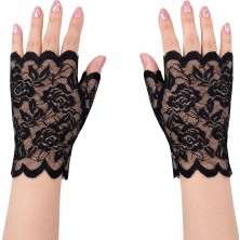 Zero Land Gld-Spt- Siyah Dantel Parmaksız Kısa Eldiven