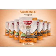 Peteko Somonlu Yetişkin Kedi Pouch Yaş Mama 85G x 7 Adet (Chunk Parça Etli) – Salmon Cat Food