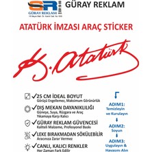 Güray Reklam Atatürk Imzası Araç Sticker - Yüksek Kaliteli Dış Mekan Folyo (25 Cm)
