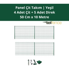 Telfence Panel Çit Takımı ( 4 Çit + 5 Direk ) Avantaj Paketi Bahçe Çiti - 10 Metre