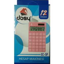 Dosy Orta Boy Hesap Makinesi EC-5P 12 Haneli Pembe Ekran Tipi ile Kullanım Kolaylığı