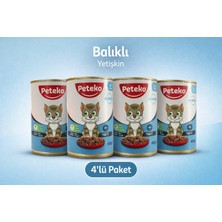 Petego Balıklı Yetişkin Kedi Konservesi 400G x 4 Adet – Jelly Soslu Yaş Kedi Maması