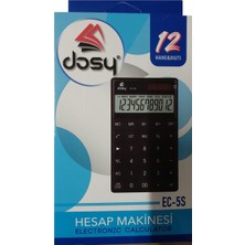 Dosy Hesap Makinesi 12 Hane Siyah Orta Boy Ec-5